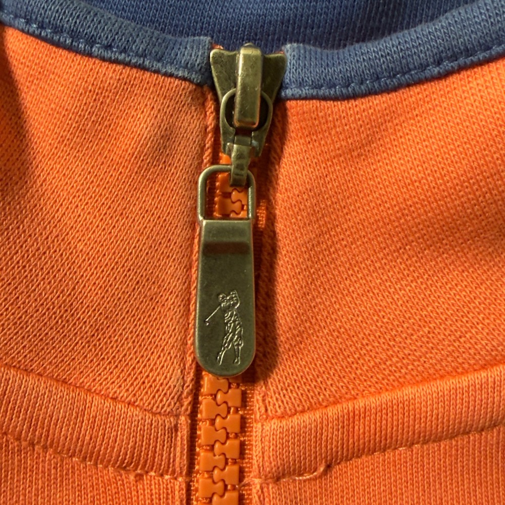Bobby Jones Quarter Zip Pullover Womens Large Orange Pima Cotton Sporty - Picture 3 of 13